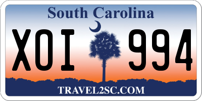 SC license plate XOI994