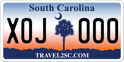 SC license plate XOJ000