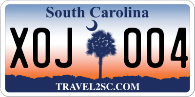 SC license plate XOJ004
