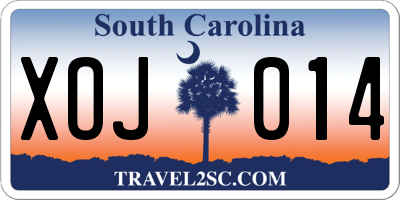 SC license plate XOJ014