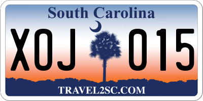 SC license plate XOJ015