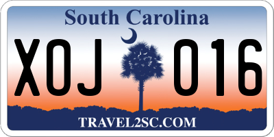 SC license plate XOJ016