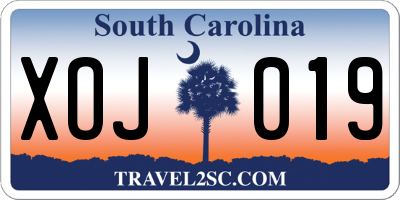 SC license plate XOJ019