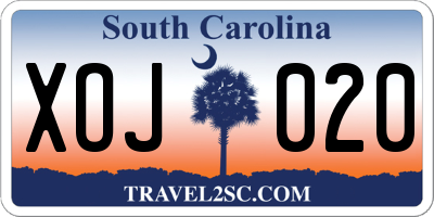 SC license plate XOJ020
