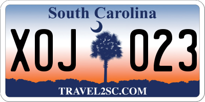 SC license plate XOJ023