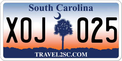 SC license plate XOJ025