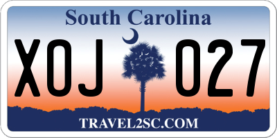 SC license plate XOJ027