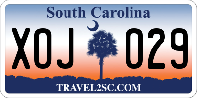 SC license plate XOJ029