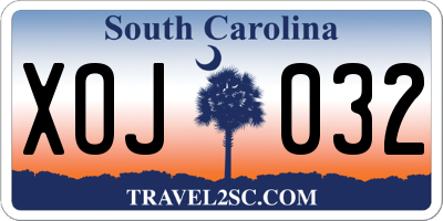 SC license plate XOJ032