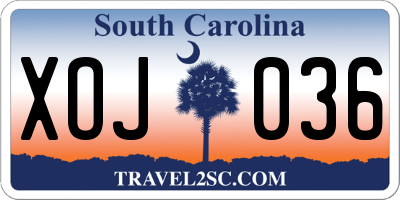 SC license plate XOJ036