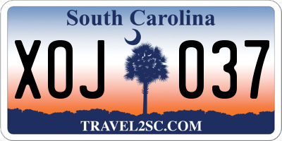 SC license plate XOJ037