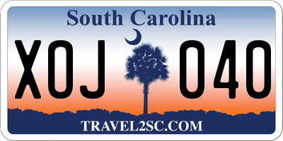 SC license plate XOJ040