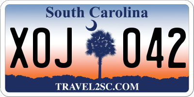 SC license plate XOJ042