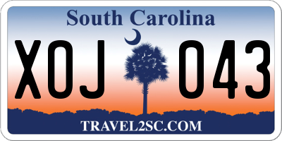 SC license plate XOJ043