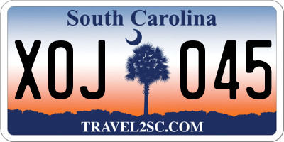SC license plate XOJ045