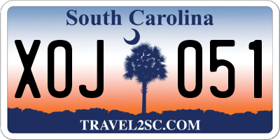 SC license plate XOJ051