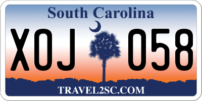 SC license plate XOJ058