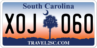SC license plate XOJ060