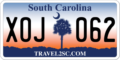SC license plate XOJ062