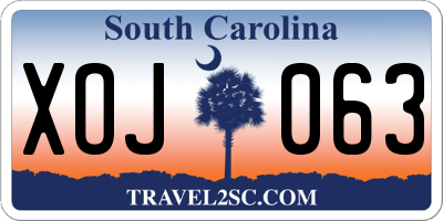 SC license plate XOJ063