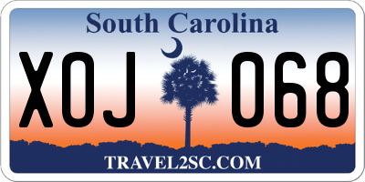 SC license plate XOJ068