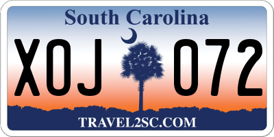 SC license plate XOJ072