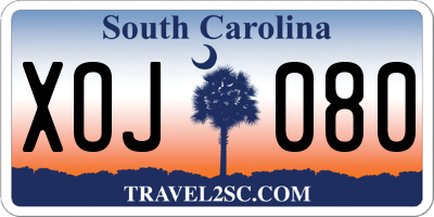 SC license plate XOJ080