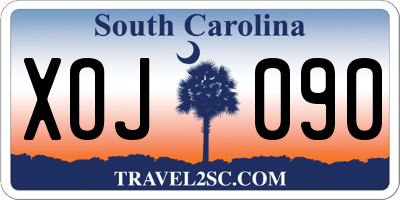 SC license plate XOJ090