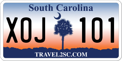 SC license plate XOJ101