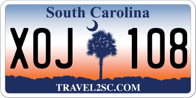 SC license plate XOJ108