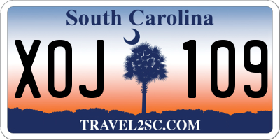 SC license plate XOJ109
