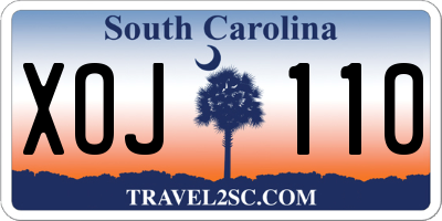 SC license plate XOJ110