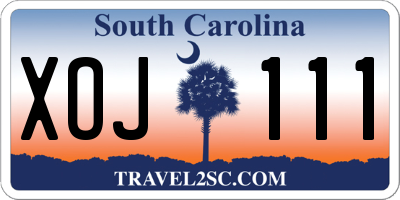 SC license plate XOJ111