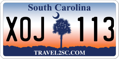 SC license plate XOJ113