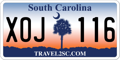 SC license plate XOJ116
