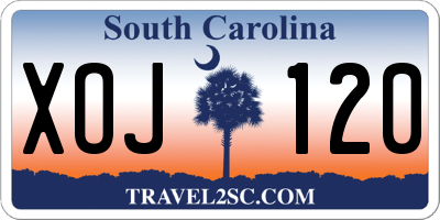 SC license plate XOJ120