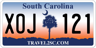 SC license plate XOJ121