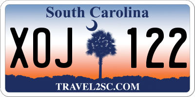 SC license plate XOJ122