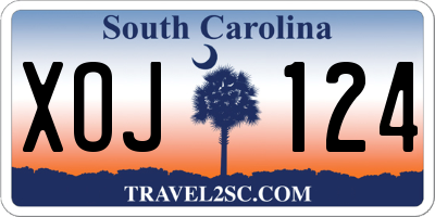 SC license plate XOJ124