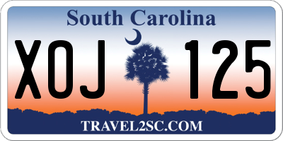 SC license plate XOJ125