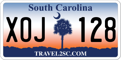 SC license plate XOJ128