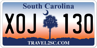 SC license plate XOJ130