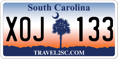 SC license plate XOJ133