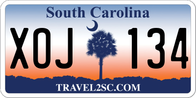SC license plate XOJ134