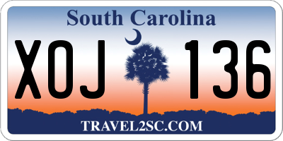 SC license plate XOJ136