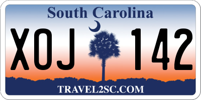 SC license plate XOJ142