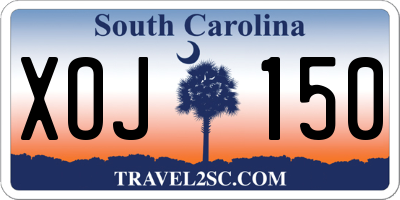 SC license plate XOJ150