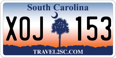 SC license plate XOJ153