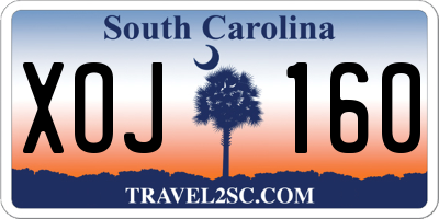 SC license plate XOJ160
