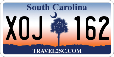 SC license plate XOJ162